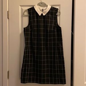 Black and White Box Pattern Halogen Dress